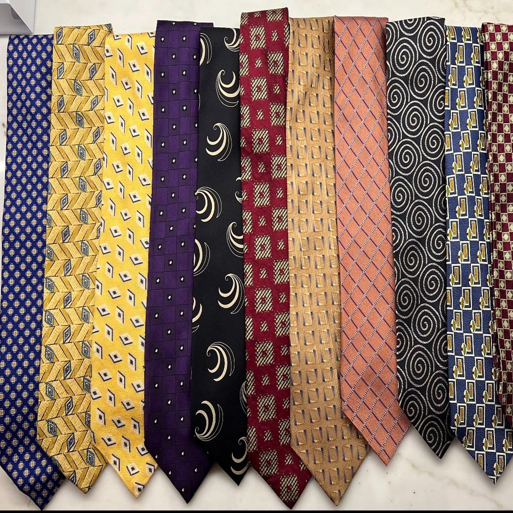 12 Name Brand Mens Silk Ties : Burberrys Polo Ermenegildo Zegna Alvery Nautica +